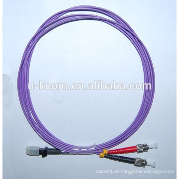 Purple MTRJ-ST Duplex OM4 Fibra Óptica Patch Cord